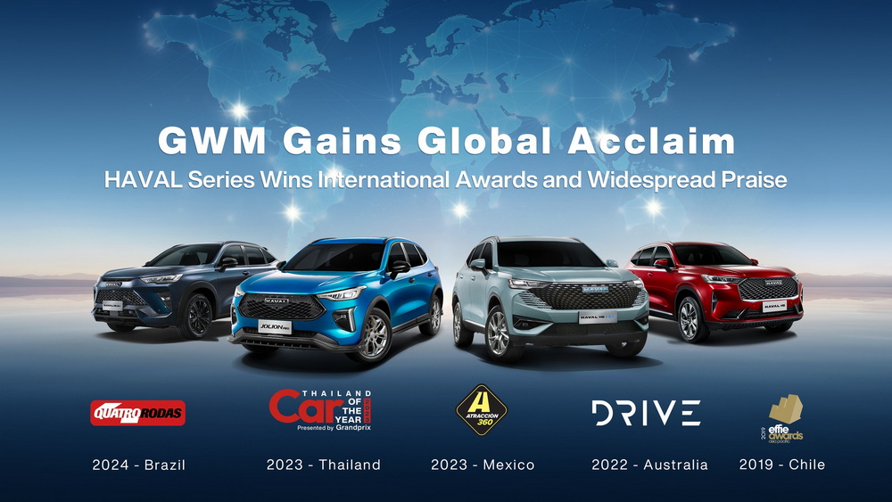 เกรท วอลล์ มอเตอร์ ชูความสำเร็จ GWM HAVAL คว้า 5 รางวัล จาก 5 ประเทศ